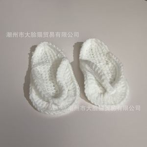Chanclas de bebé hechas a mano de ganchillo, color sólido, accesorios de fotografía para recién nacidos, forma redonda, origen Chaozhou - Product Image 2