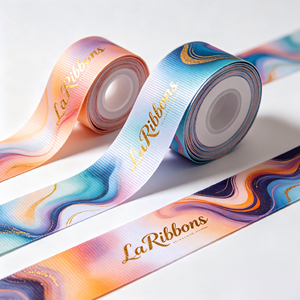 Cinta de Grosgrain de Poliéster/Algodón de 1-1/2 Pulgadas con Estampado de Lámina Dorada de una Cara OEKO-TEX RIBBON-factory - Product Image 3