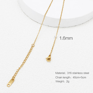 Collar de cadena de eslabones gruesos de acero inoxidable 316L para hombre y mujer, accesorios de joyería al por mayor - Product Image 6