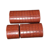 Étui de rangement pour montres en cuir PU crocodile de luxe personnalisé avec logo, 1 à 3 emplacements, résistant aux chocs, doublure en faux daim