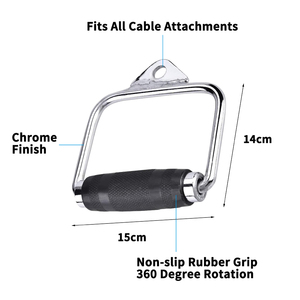 Accesorio de cable con mango <span class=keywords><strong>TELLUS</strong></span> D, equipo de gimnasio, mango de fila de acero con mango de goma para entrenamiento físico - Product Image 3