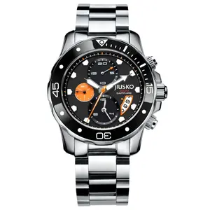 Luxury Mens Chronograph 300m Waterproof Diving Quartz Man Watch with Stainless Steel Strap Wristwatches