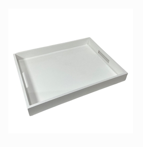 Premium Nested Lacquered Wooden Tray Set, Modern <b>Decorative</b> Serving Platters for Couch Ottoman <b>Kitchen</b> Counter - Product Image 3