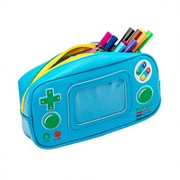 Trousse à crayons grande capacité, mignonne, en forme de console de jeu, avec fermeture éclair, en tissu Oxford, sac à stylos promotionnel avec revêtement PU