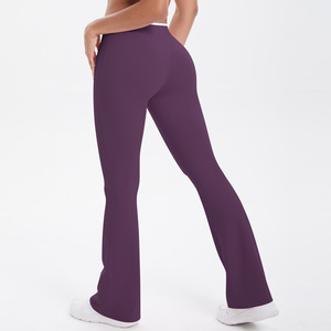 <span class=keywords><strong>Leggins</strong></span> personalizados femeninos mallas de cintura baja añadir logotipo V <span class=keywords><strong>Leggins</strong></span> Para Mujer Push up <span class=keywords><strong>maternidad</strong></span> Leggings mujeres acampanados Fitness Pantalones - Product Image 4