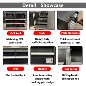 Banc de travail d'<span class=keywords><strong>atelier</strong></span> de réparation automobile et de vélos JZD avec armoire de rangement à double <span class=keywords><strong>porte</strong></span> pour garage et usine - Product Image 2