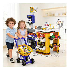 Ensemble de jeu Supermarché pour enfants, avec caisse enregistreuse, panier de courses et accessoires de magasin d'alimentation pour jeu d'imitation - Product Image 3