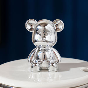 Modern Silver Office Tea <b>Cup</b> Nordic Mugs <b>Ceramic</b> Coffee <b>Cup</b> <b>Ceramics</b> Mugs With Spoon and Cute Violent Bear Lid - Product Image 6