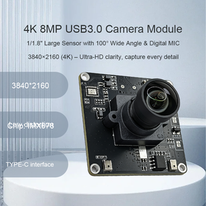 USB3.0 ประเภท C IMX678 โมดูลกล้อง 8MP 4K 60fps UVC โฟกัสคงที่ 100DFOV DMIC ในตัวสำหรับการจดจำใบหน้าการมองเห็นของเครื่อง - Product Image 1