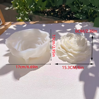 Moule en silicone 3D en forme de pivoine pour bougies parfumées, moule pour ornements en plâtre, moule pour décoration de gâteaux, moule pour pudding au chocolat, moule artisanal