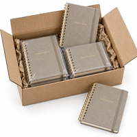 Planificateur personnalisé à couverture rigide avec reliure spirale, organisateur quotidien et hebdomadaire avec logo en feuille d'or, OEM