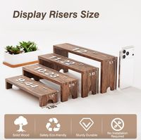 Présentoir en bois à 4 niveaux non pliable pour le rangement alimentaire et la décoration de fêtes - Étagère à épices, table à desserts, utilisation en stand de vente