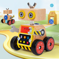 Jouets d'intelligence d'éducation précoce Montessori pour enfants Robot d'assemblage en bois pour démontage manuel vis écrou jouets éducatifs