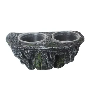 NOMOYPET New Reptile Accessories Pu Reptile Feeder Decorative Rock Imitation Food And Water Bowl