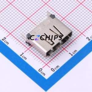 HDMI-GD-125PWB HDMI Connector SMD Connector ( Connector Type: HDMI-A )( Gender: Female )( Total Number of PINs: 19P ) - Product Image 1