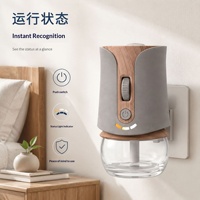 Diffuseur d'aromathérapie Faner à brancher, style poulie en grain de bois, sans eau, avec bouteille en verre, pour petits espaces, personnalisable OEM