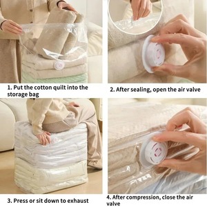 Bolsas de Almacenamiento al Vacío sin Necesidad de Bomba, Bolsas Ahorradoras de Espacio, Bolsas Extra Grandes con Sellado al Vacío para Edredones, Mantas, Ropa, Bolsa de Viaje - Product Image 3