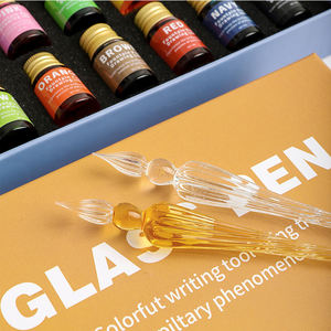 Xinyiart – Ensemble de stylos de calligraphie en verre, stylo signature en cristal, outil de <span class=keywords><strong>dessin</strong></span> à encre goutte à goutte pour signatures artistiques - Product Image 3