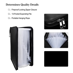 Tùy chỉnh 12-Pocket A4 Chống cháy tập tin Bag với 12 Divider cho dễ dàng tổ chức mở rộng tài liệu Bộ sưu tập thư mục mô hình - Product Image 5