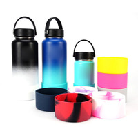 Manchon de protection pour bouteille d'eau en silicone coloré avec logo personnalisé, antidérapant, 12OZ-40OZ