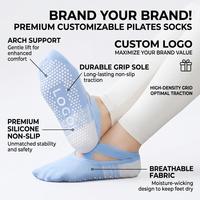 Chaussettes de Pilates antidérapantes avec logo personnalisé, chaussettes de ballet, chaussettes de yoga pour femmes, sangles élastiques antidérapantes, chaussettes de studio, faible MOQ, livraison directe