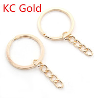 Vente en gros de porte-clés en métal DIY Accessoires 28mm 30mm porte-clés fendu plat avec chaînes