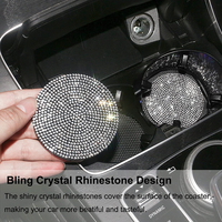Posavasos ostentoso para coche, posavasos Universal de cristal con diamantes de imitación, posavasos antideslizante para bebidas