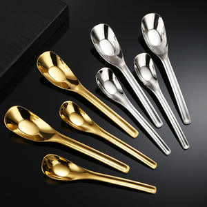 Cuchara Yuanbao de acero inoxidable 316, cuchara pequeña cónica para alimentación de bebés, utensilio doméstico pulido con espejo para comida infantil - Product Image 4