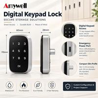 Serrure électronique intelligente AMYWELL en alliage de zinc pour tiroir, à combinaison, sans clé, avec mot de passe, étanche, pour hôpitaux et hôtels