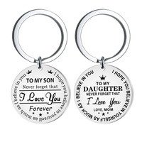 Benutzer definiertes Logo Personal isierte Laser Logo Mini Silber Metall Runde Edelstahl Blank Schlüssel bund