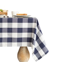Nappe de café de maison de style campagnard noir blanc à carreaux tissé couverture de table à manger décorative isolation thermique