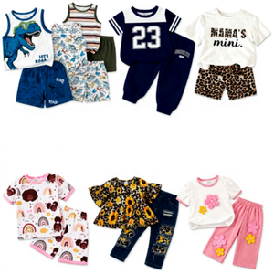 Lote Aleatorio de Conjuntos de Ropa de Verano para Niños al por Mayor, Atuendos de Boutique, Liquidación de Exceso de Inventario, Conjunto de Dos Piezas, China - Product Image 1