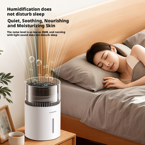 เครื่องเพิ่มความชื้นแบบไร้หมอกพร้อมประจุออกซิเจนลบเพื่อการฟอกอากาศและความชื้น เครื่องเพิ่มความชื้นแบบตั้งโต๊ะสำหรับห้องนอน - Product Image 4