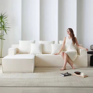 Sofá Esquinero Seccional Comprimido para Sala de Estar/Apartamento, Ahorro de Espacio, Sin Marco, Mueble de Espuma - Product Image 3
