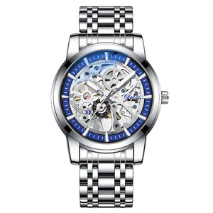 Men's Luxury Fashion Hip Hop Alloy Case Stainless Steel Band <b>Automatic</b> Mechanical Watch <b>Chronograph</b> Sapphire Crystal Dial - Product Image 5