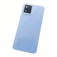Coque de téléphone portable Vivo Y21 Pure Color Light Blue Frosting anti-traces de doigts en PC sans support