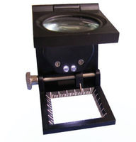 Loupe pliante en métal pour tester le lin, compteur de fils de tissu, lampe, loupe 8X avec échelle pour la lecture