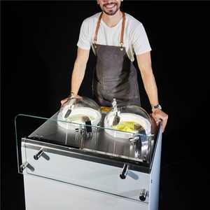 <span class=keywords><strong>Machine</strong></span> à crème glacée commerciale NSF 110V/220V à refroidissement par air, nouvelle capacité élevée de 24L/H, 2 saveurs, pour lait en poudre, fruits, yaourt, noix, eau - Product Image 2