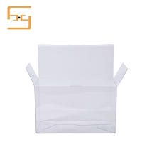 Boîte d'emballage carrée en PET plastique transparente pliable personnalisée avec matériaux recyclés pour autocollants de bougies et artisanat (épaisseur 0,5 mm)