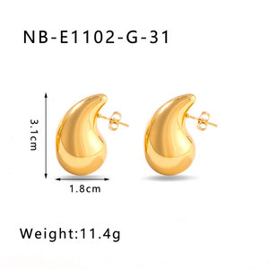 Wholesale 316L Stainless Steel 14k 18k Pvd Gold Plated Luxury High Quality Jewelry Fashion <b>Stud</b> Small Drop Earrings for Women - Product Image 6