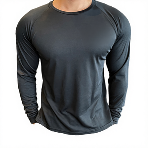 Camiseta Deportiva de Manga Larga para Hombre, de Secado Rápido, Tejida, Informal, Lisa, para Entrenamiento - Product Image 4