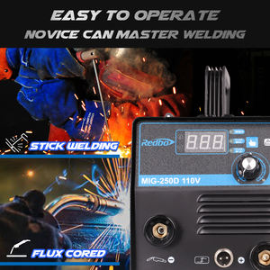 เครื่องเชื่อมโลหะแบบแท่ง3 in 1เครื่องเชื่อมฟลักซ์และ MMA NBC 250 IGBT <span class=keywords><strong>MiG</strong></span> 110V USA DC อินเวอร์เตอร์แบบไม่ใช้แก๊ส - Product Image 6