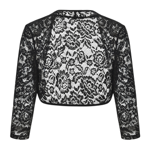 Factory High Quality Womens Floral Lace Shrug Bolero Cropped Length 3/4 Sleeve Irregular Hem Femme Mariage <strong>Wedding</strong> <strong>Cardigans</strong> - Product Image 2