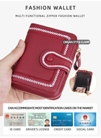 Dompet wanita Baellerry, kapasitas besar ritsleting, kasual modis PU dengan jahitan samping dan slot multi-kartu dompet pendek