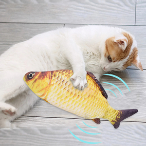 Lustige interaktive Pet Chew Toy Training Unterhaltung Fisch Simulation Plüsch Gefüllte Kissen Praktische Witz knebel für & <span class=keywords><strong>Katzen</strong></span> - Product Image 6