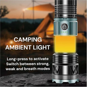 ไฟฉายยุทธวิธีแบบชาร์จไฟได้ความสว่างสูงไฟฉายอลูมิเนียมอัลลอยด์ไฟฉายและไฟฉายไฟฉายป้องกันตนเอง - Product Image 3