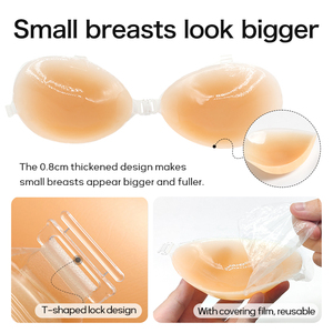 Nuovo arrivo Eco-firendly Push up Sexy invisibile reggiseno senza spalline autoadesivo in Silicone reggiseno profondo v reggiseno taglie forti - Product Image 2