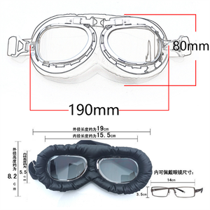 Lunettes d'aviateur <span class=keywords><strong>Steampunk</strong></span> pour moto et VTT | Conception coupe-vent à monture en laiton, lentille anti-buée UV400, lunettes de moto vintage - Product Image 5