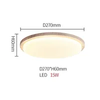 Wabi Sabi Plafonnier LED 15W Lampe de couloir en travertin jaune pour salon et restaurant Couverture acrylique pour villa