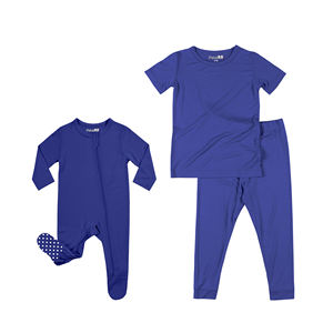 5% di bambù OEM camicia di Spandex tinta unita girocollo di bambù t-Shirt Set per bambini manica corta <span class=keywords><strong>pigiama</strong></span> - Product Image 6